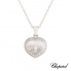 Chopard 18k White Gold Happy Diamonds Pendant B&P 79920-1003